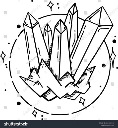 Crystal Digital Vector Ink Illustration Simple Stock Vector (Royalty Free) 2056699136 | Shutterstock