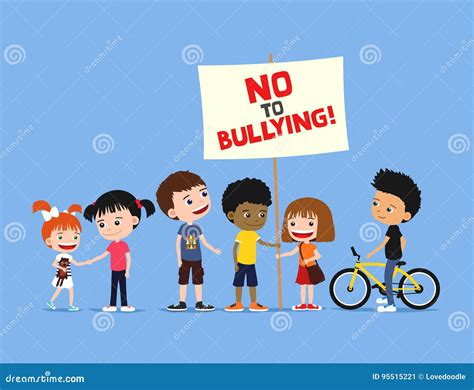 Anti Bullying Lettering Cartoon Vector | CartoonDealer.com #180306531