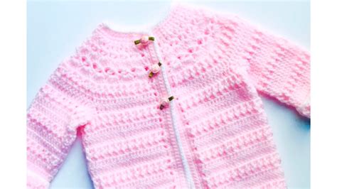 CROCHET Sweet little cardigan for baby girls 6-9 months / How to crochet- Crochet for Baby - YouTube