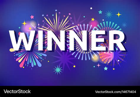 Winner victory fireworks and celebration Vector Image