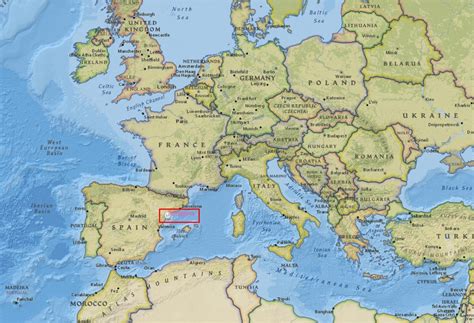 Tarragona Spain map in European context - Travel Inspires