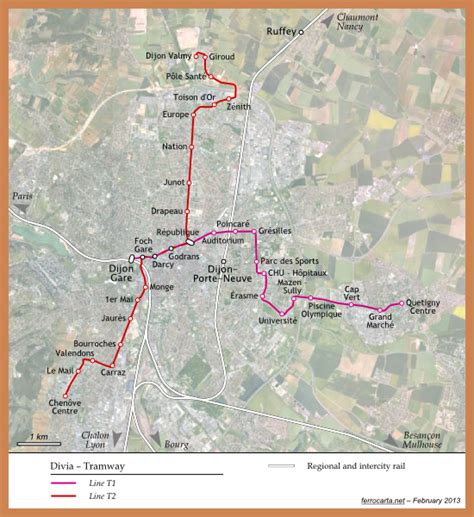 Railway Maps of France | Dijon