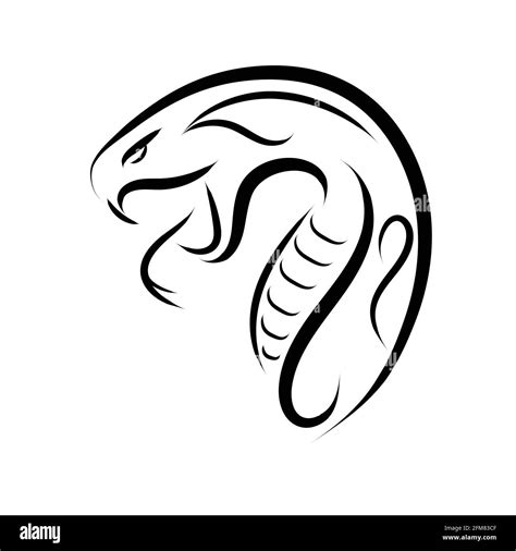 Black and white line art of snake head. Good use for symbol, mascot ...