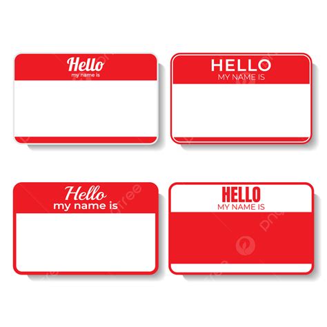 Hello My Name Is Tag Set Label Sticker, Hello Clipart, Tag Clipart, Sticker Clipart PNG and ...