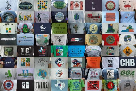 Geocaching T-shirts | A mosaic "poster" of 64 t-shirts that … | Flickr