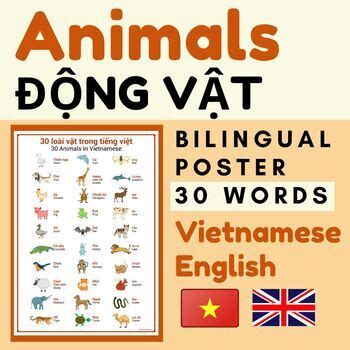 Vietnamese Animals Poster | ANIMALS Vietnamese English Poster by Language Forum