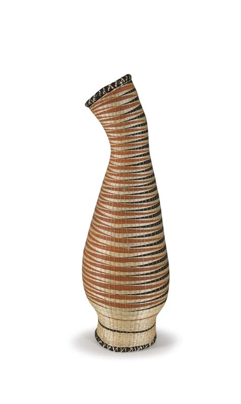 A Rwandan woven grass and palm fibre floor vase by Unrecorded artist, Tutsi Peoples | Strauss & Co