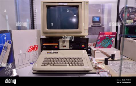 Warsaw, Poland. 10 February 2023. Inside the Apple Museum. Apple II e ...