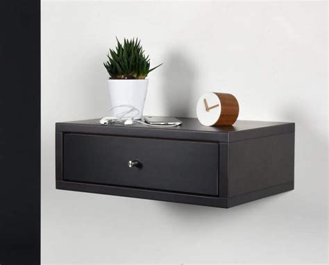 Two Drawer Floating Nightstand Black : Floating nightstand bedside ...