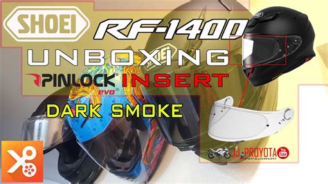 SHOEI RF-1400 + Dark Smoke Visor + Pinlock - YouTube