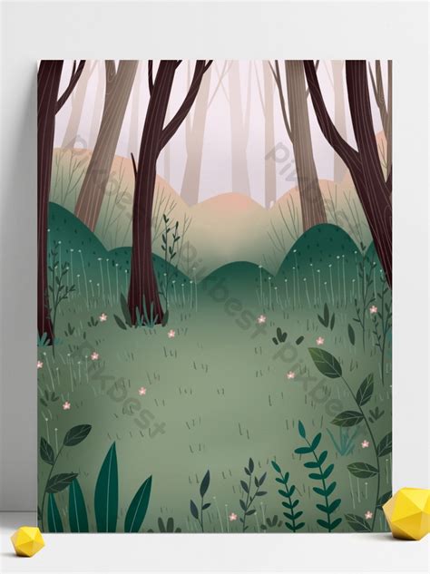 cartoon green forest landscape illustration background | Backgrounds ...