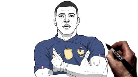 How To Draw Mbappé (Goal Celebration) | Step By Step | Soccer / Football - YouTube