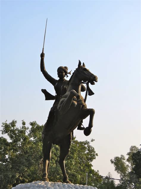 Equestrian statue of Rani of Jhansi Lakshmibai in Gwalior, Madya ...