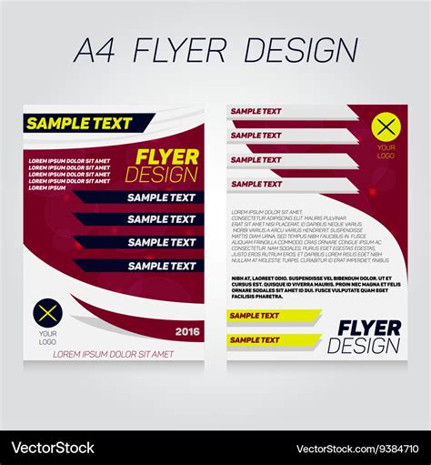 Brochure flier design template concert Royalty Free Vector