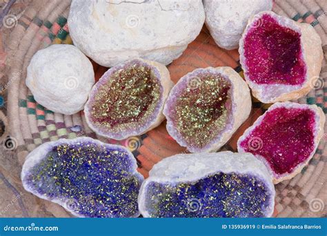 Geodes, Formation of Minerals of Different Colors Stock Image - Image of condensation, authentic ...