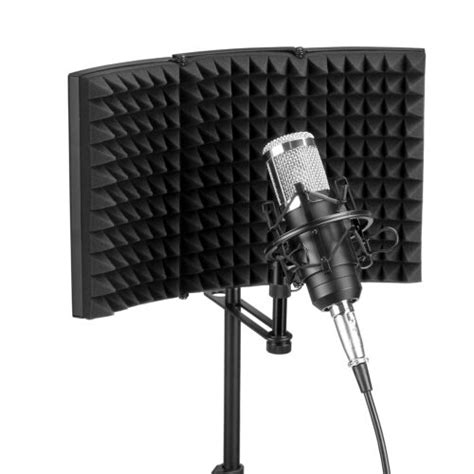 Tripod Studio Microphone Stand +Isolation Shield Filter Vocal Recording ...