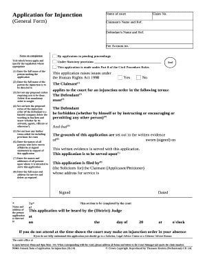 Injunction Order Form - Fill and Sign Printable Template Online