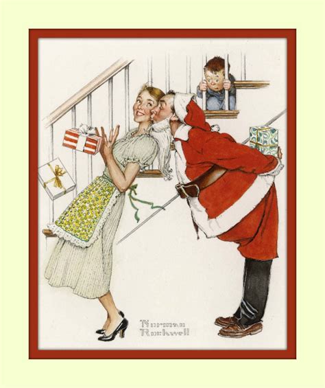 Norman Rockwell I Saw Mommy Kissing Santa Claus on Christmas Eve Holiday 11x14 Matted 8x10 Print ...