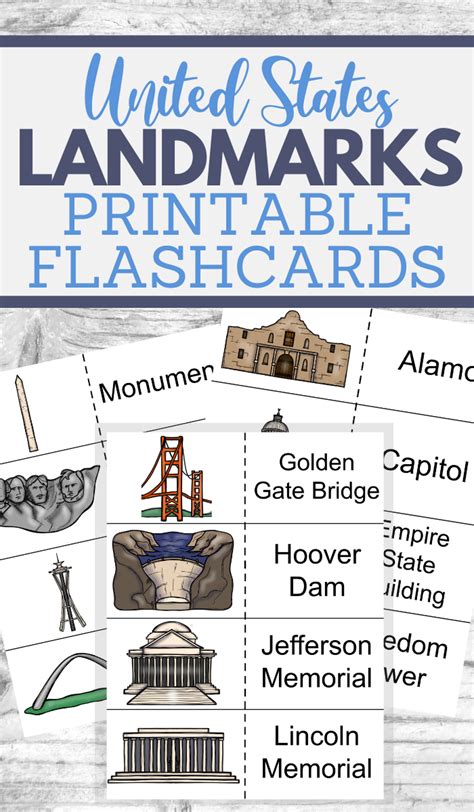 Educational and Fun USA Landmarks Flashcards