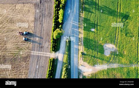 Aerial View of Farm Land Stock Photo - Alamy