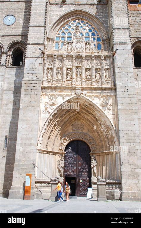 Facade of the cathedral. Avila, Spain Stock Photo - Alamy