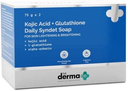 The Derma Co Kojic Acid + Glutathione Daily Syndet Soap with Kojic Acid ...