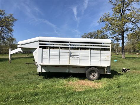 1998 CM 14ft Single Axle Hard Top Stock Trailer