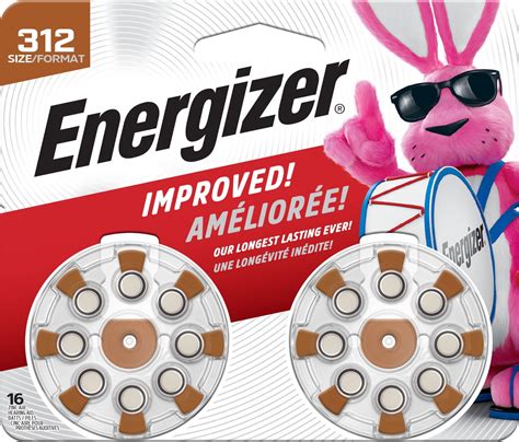 Energizer Hearing Aid Batteries Size 312, Brown Tab, 16 Pack - Walmart.com - Walmart.com