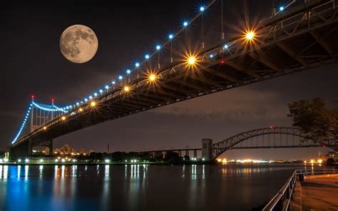 Bridge View in Night Wallpaper | Night scenery, Bridge wallpaper, Night city