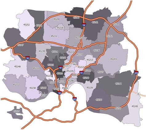 Cincinnati Zip Code Map - GIS Geography