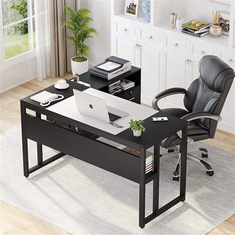 Tribesigns L Shaped Computer Desk, 55 inches Executive Office Desk with File Cabinet, Gaming ...