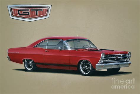 1967 Ford Fairlane Gt Drawing by Paul Kuras