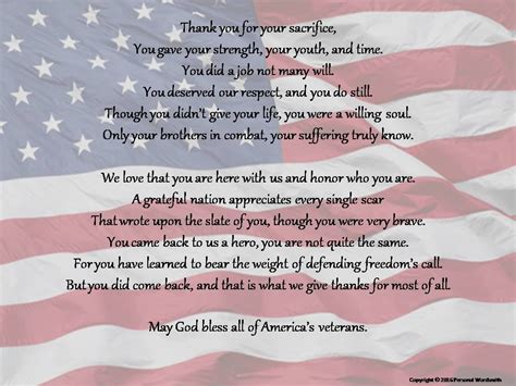 Veteran's Day Poem, Downloadable Veteran's Reading, Veterans Day ...
