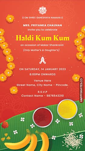 Haldi Kumkum Invitation - Happy Invites Digital Video and Card