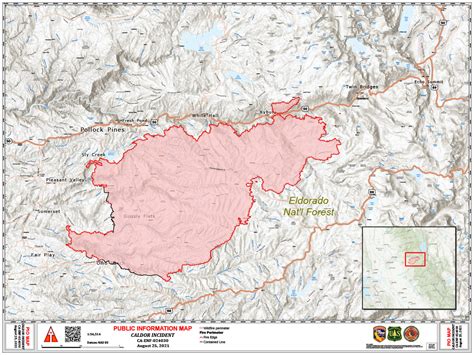 California Caldor Fire Briefing Map and Public Information Map for Wednesday, August 25, 2021 ...