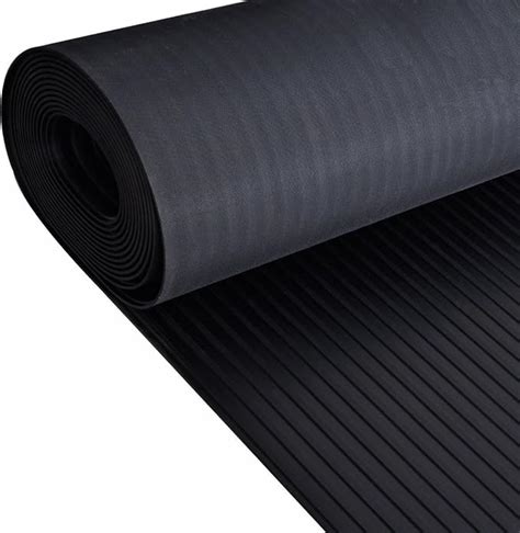 4m x 2m | Wide Ribbed Rubber Garage Flooring Matting | 3mm Thick Floor ...