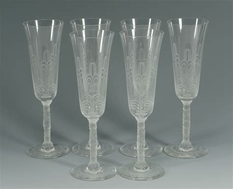 Lot 360: Set of 6 Baccarat Crystal Champagne Glasses | Case Auctions