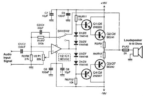 10 Watt Stereo Amplifier Circuit – Homemade Circuit Projects