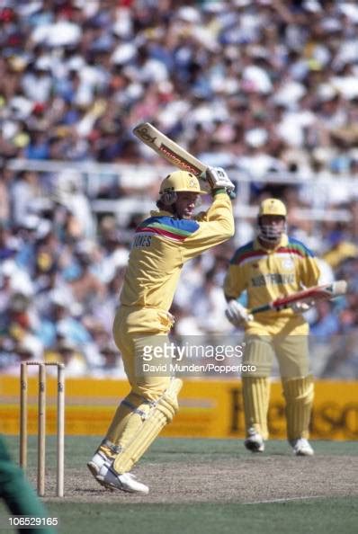 Dean Jones batting for Australia during their World Cup match against ...