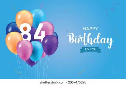 Happy 84th Birthday Greeting Card Vector Stock Vector (Royalty Free) 2067475298