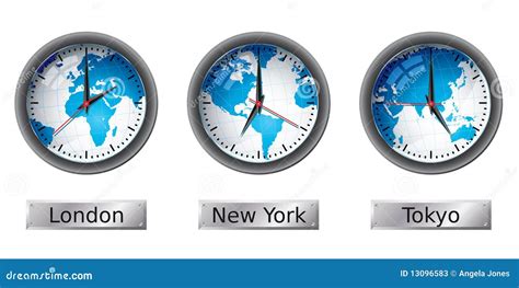 Time Zone Map With Clocks