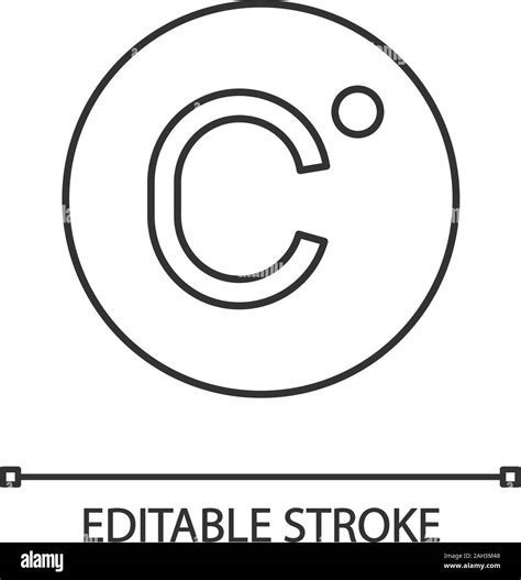 Celsius degrees temperature linear icon. Centigrade scale. Thin line ...