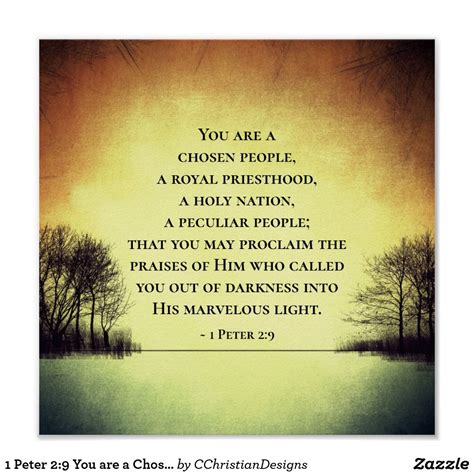 1 Peter 2:9 You are a Chosen People, Bible Poster | Bible posters, Bible verse posters, Bible ...