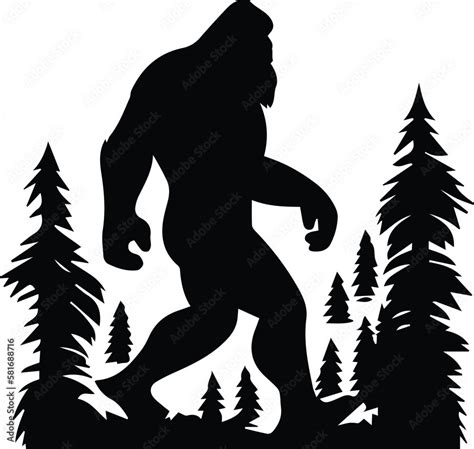 Bigfoot Logo Monochrome Design Style Stock Vector | Adobe Stock