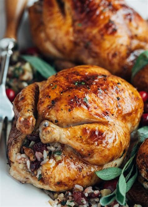 Cornish Hens with Apple-Cranberry Rice Stuffing - Striped Spatula