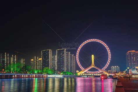 Tianjin Eye Nightscape Picture And HD Photos | Free Download On Lovepik