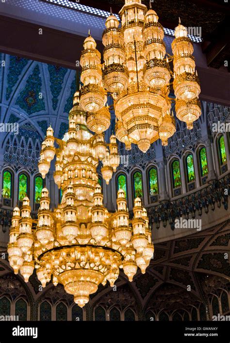 Oct.19. The Sultan Qaboos Grand Mosque chandelier is the main Mosque in the Sultanate of Oman ...