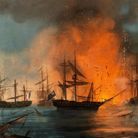 Watercolour of the Battle of the Nile | Wick Antiques