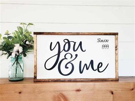 You and Me Sign, Wedding Decor, Wedding Gift, Wood Sign, Bride Gift, Shower Gift, Custom Sign ...