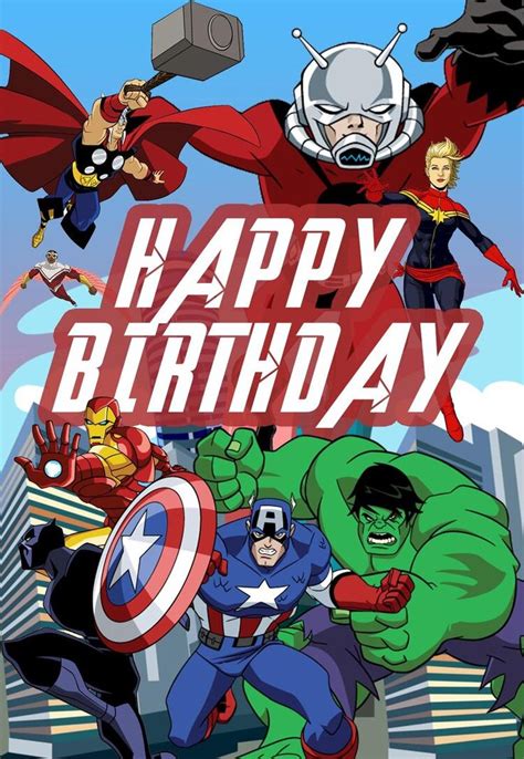 Avengers birthday, Birthday card printable, Superhero birthday